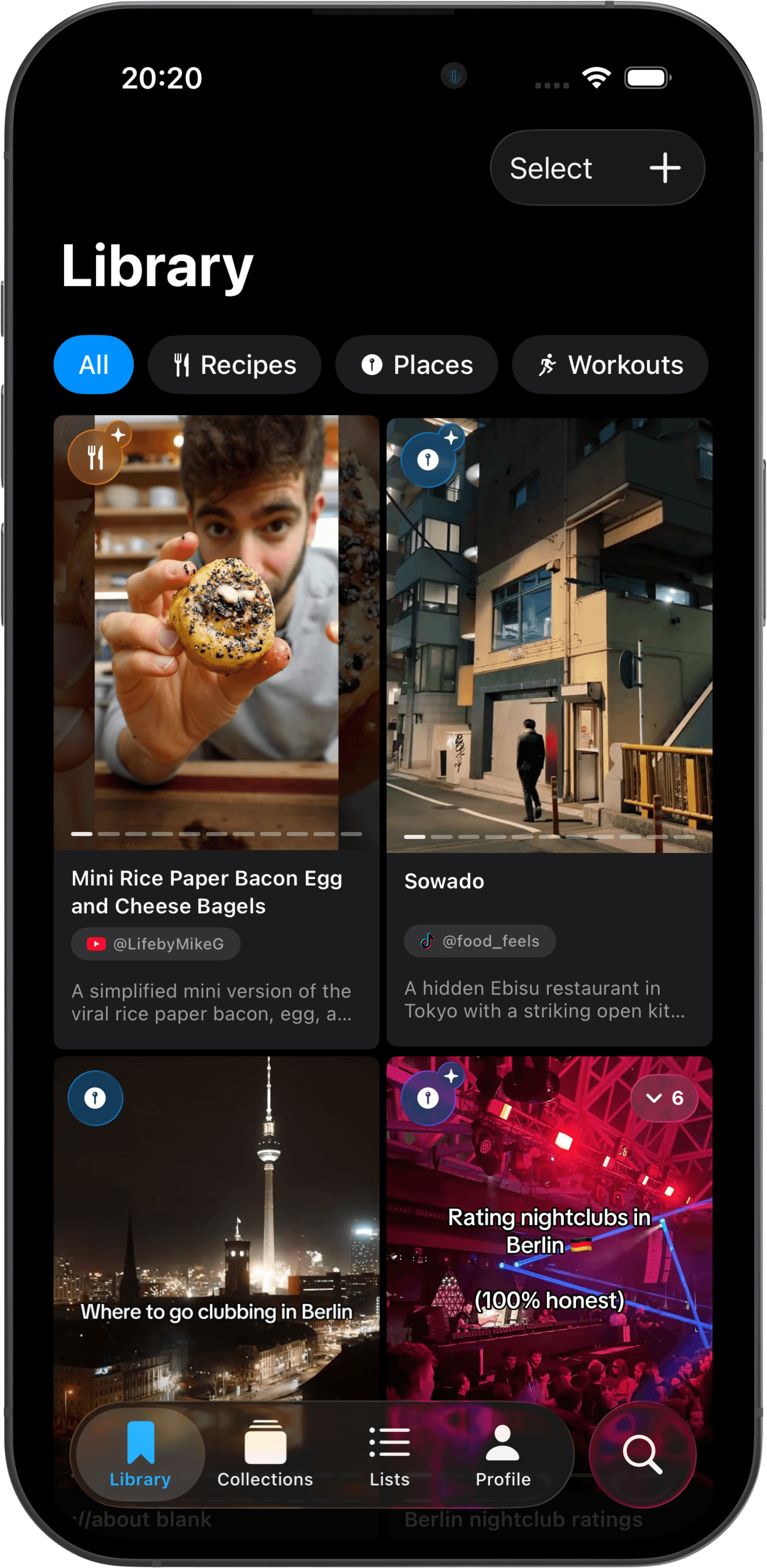 Stashling Library view