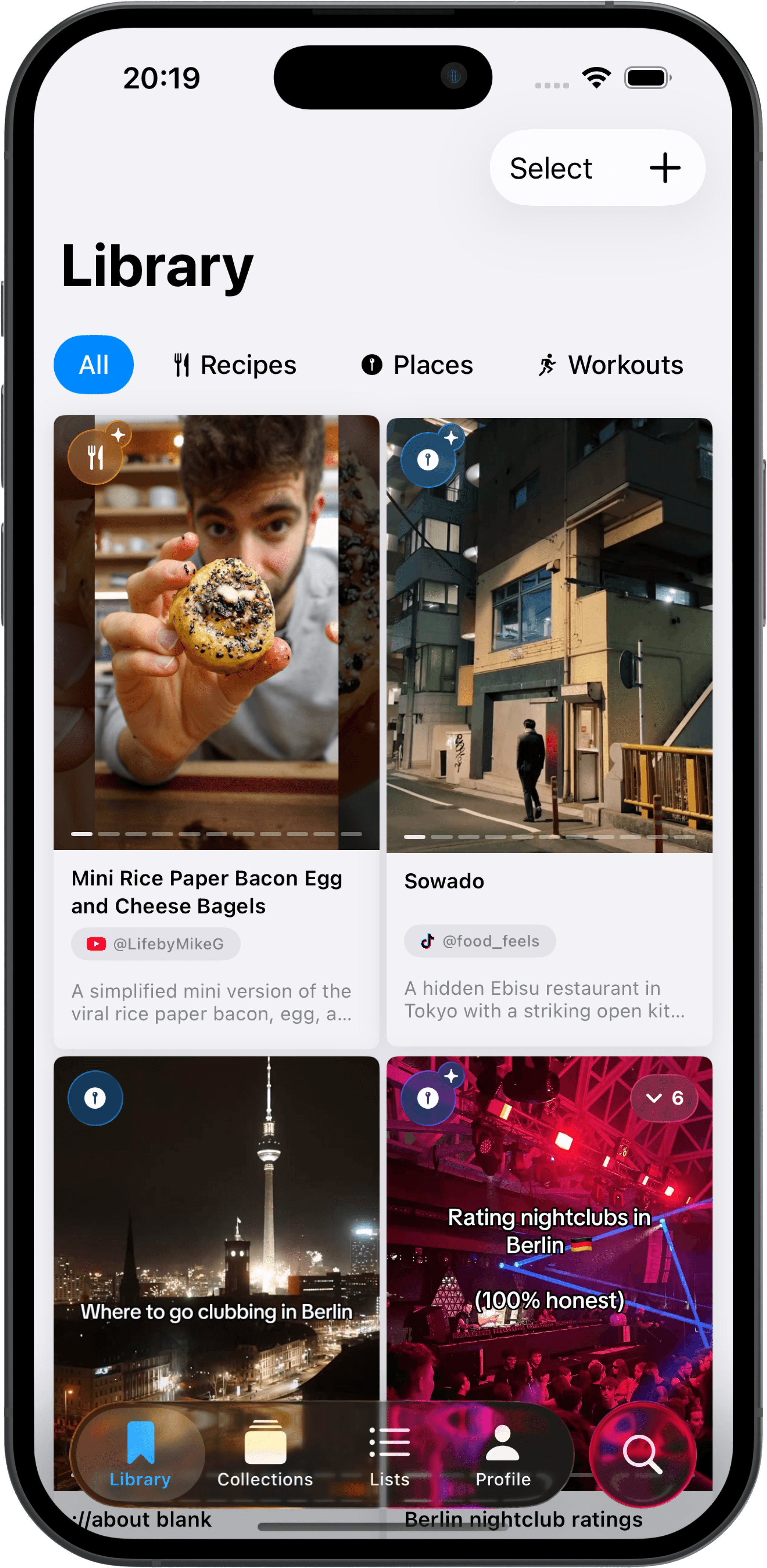 Stashling Library view